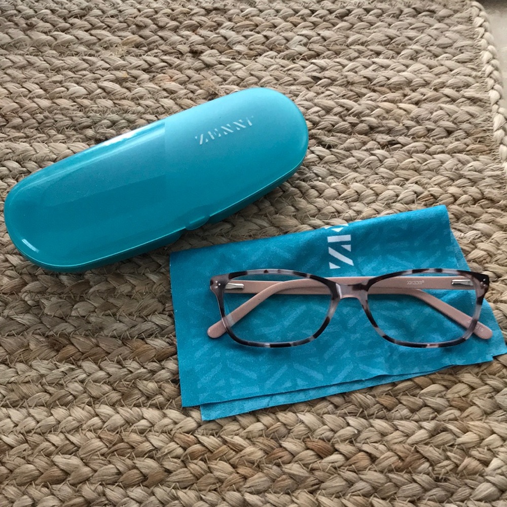 Pink turtle shell pattern blue light glasses